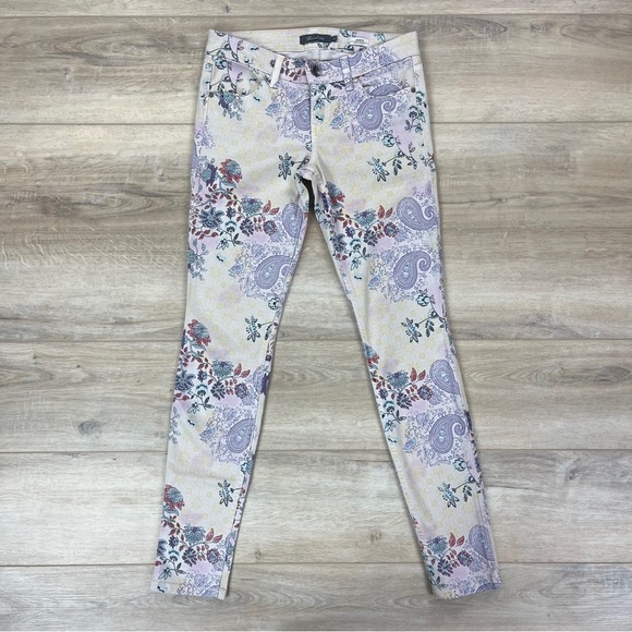 Level 99 Janice Ultra Skinny Jeans Floral Paisley Print Krypton Grey Wash - Picture 4 of 11